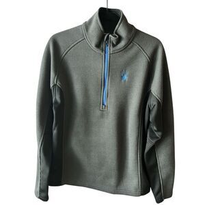 Spyder 1/4 Zip Pullover Sweater Jacket Outbound Stryke Waffle Knit Mock Neck Ski